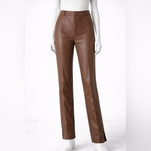 ZARA Hi-Rise Faux Leather Leggings – Brown (Size L)
